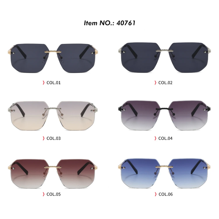 Matteo Unisex Rimless Oversized Square Sunglasses