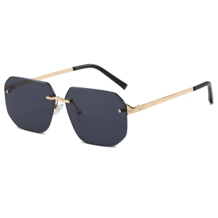 Matteo Unisex Rimless Oversized Square Sunglasses