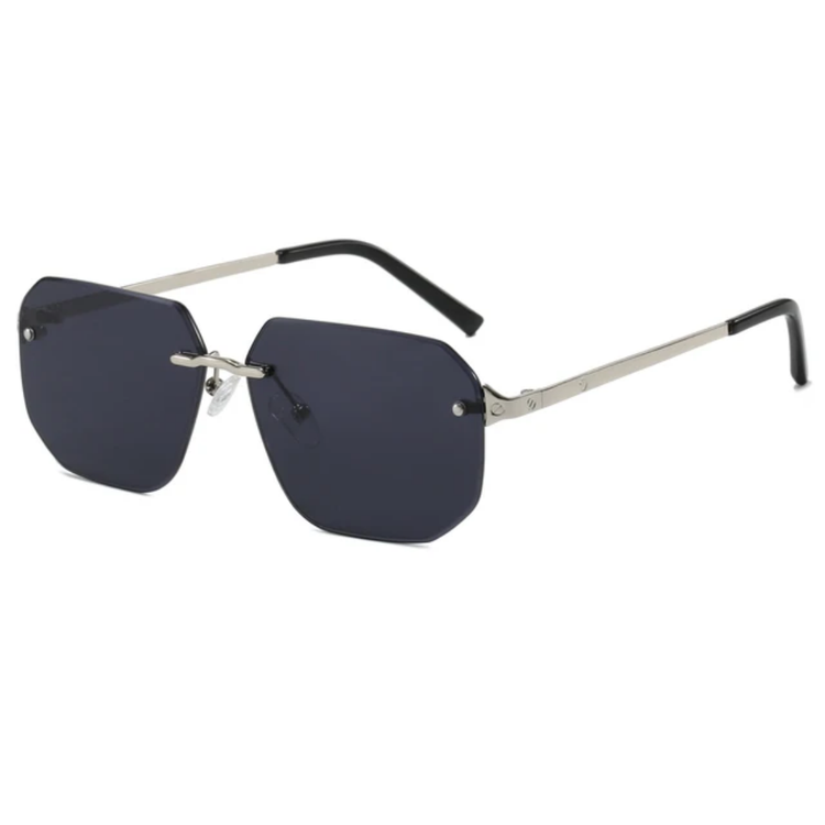 Matteo Unisex Rimless Oversized Square Sunglasses