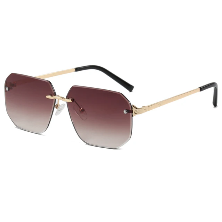Matteo Unisex Rimless Oversized Square Sunglasses