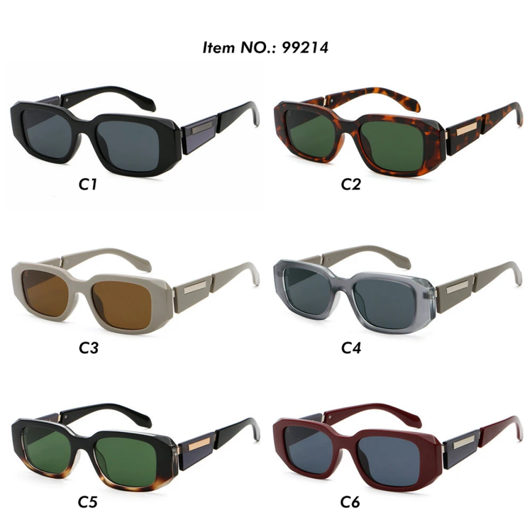 Rebel Retro Rectangular Thick Frame UV400 Sunglasses