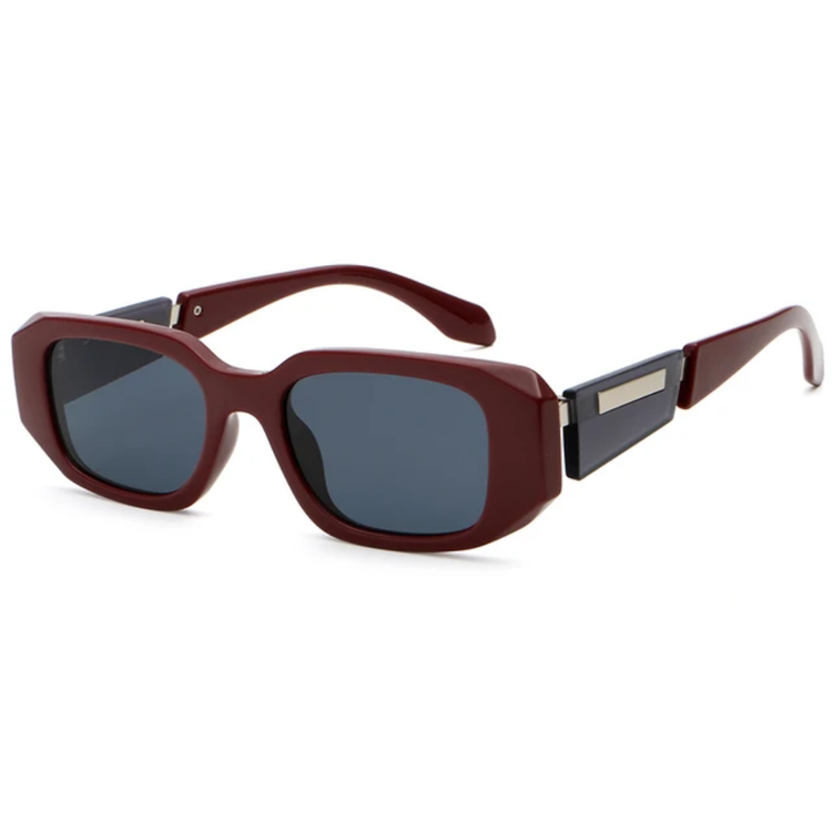 Rebel Retro Rectangular Thick Frame UV400 Sunglasses