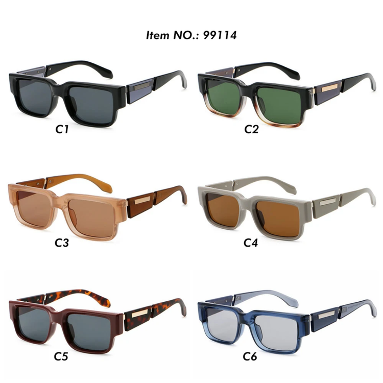 Axel Men's Gradient Lens Retro Square Frame UV400 Sunglasses