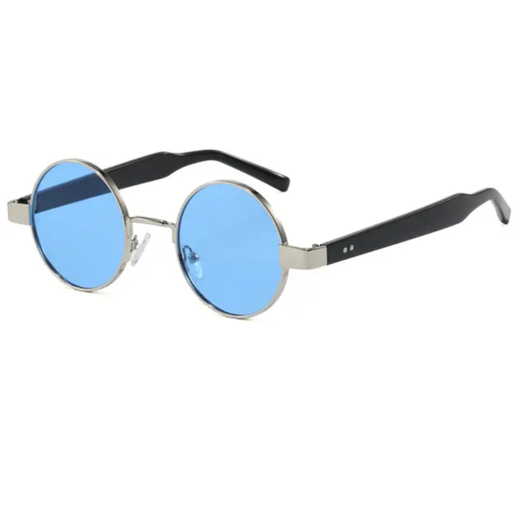 Jet Unisex Retro Round Metal Frame UV400 Sunglasses