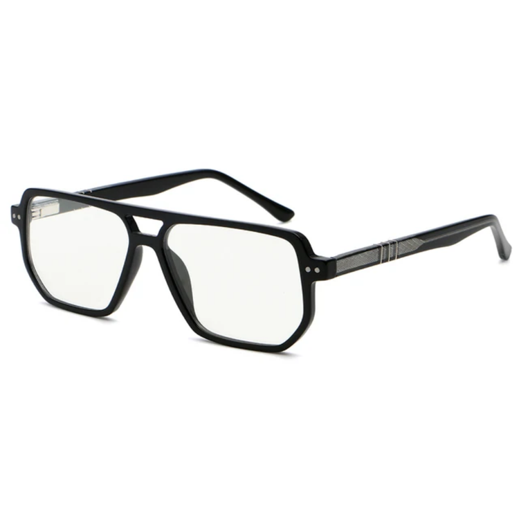 Tess Unisex Anti-Blue Light Double Bridge Oversized Square Frame Glasses