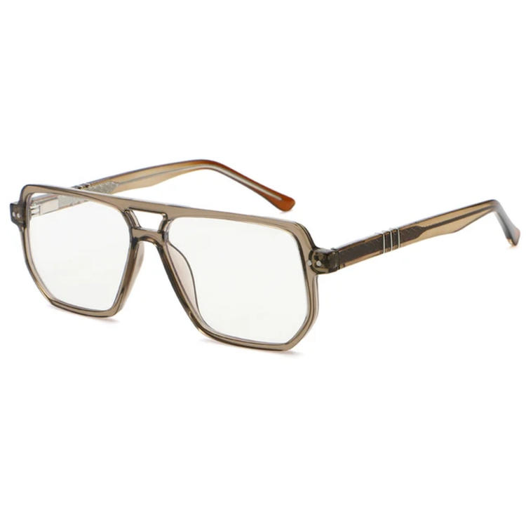 Tess Unisex Anti-Blue Light Double Bridge Oversized Square Frame Glasses
