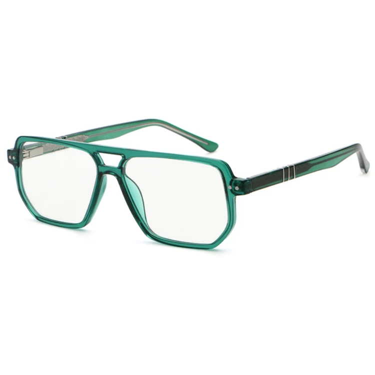 Tess Unisex Anti-Blue Light Double Bridge Oversized Square Frame Glasses
