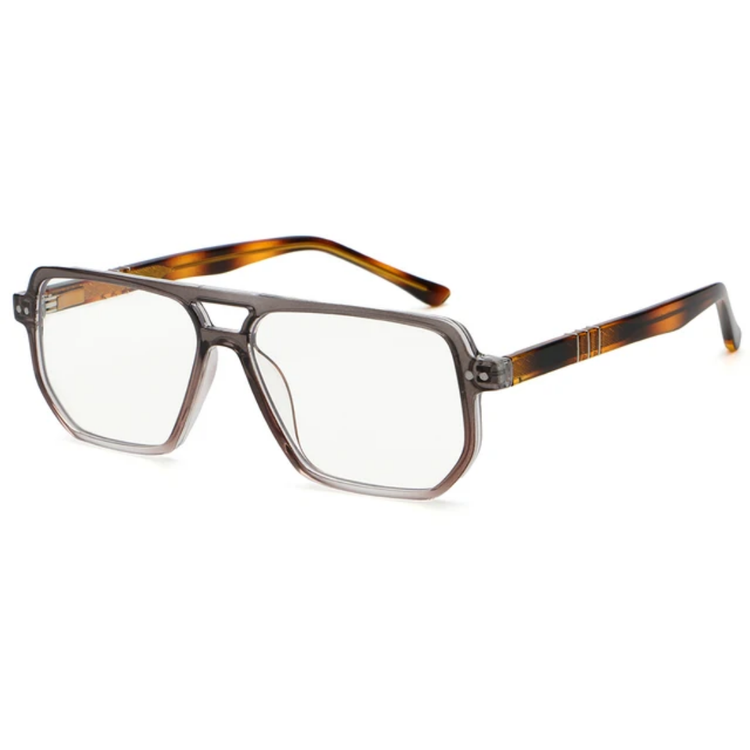 Tess Unisex Anti-Blue Light Double Bridge Oversized Square Frame Glasses