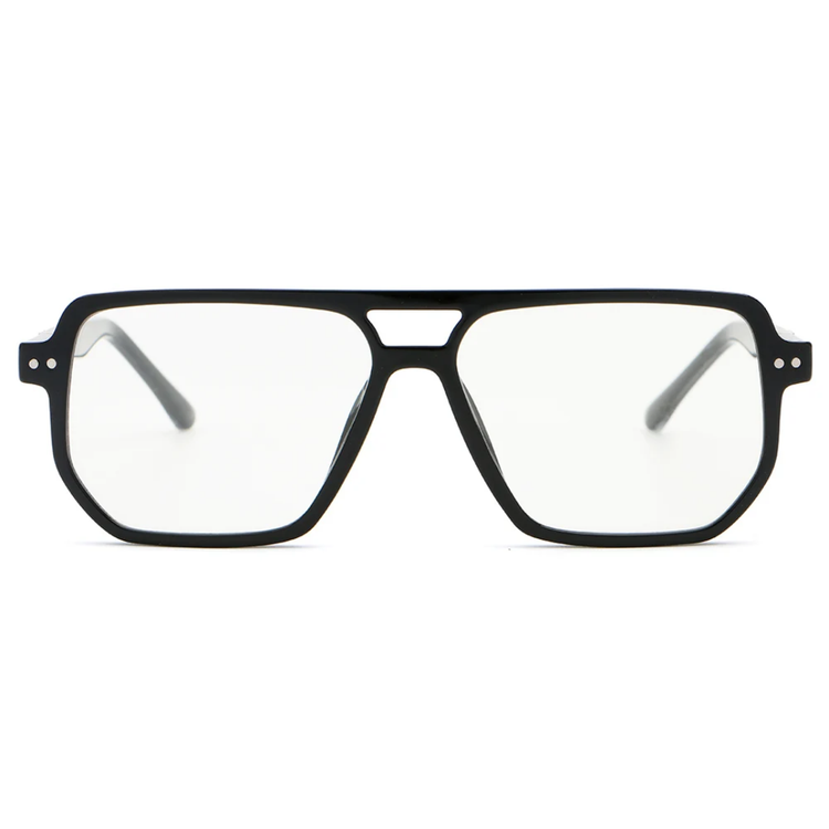 Tess Unisex Anti-Blue Light Double Bridge Oversized Square Frame Glasses