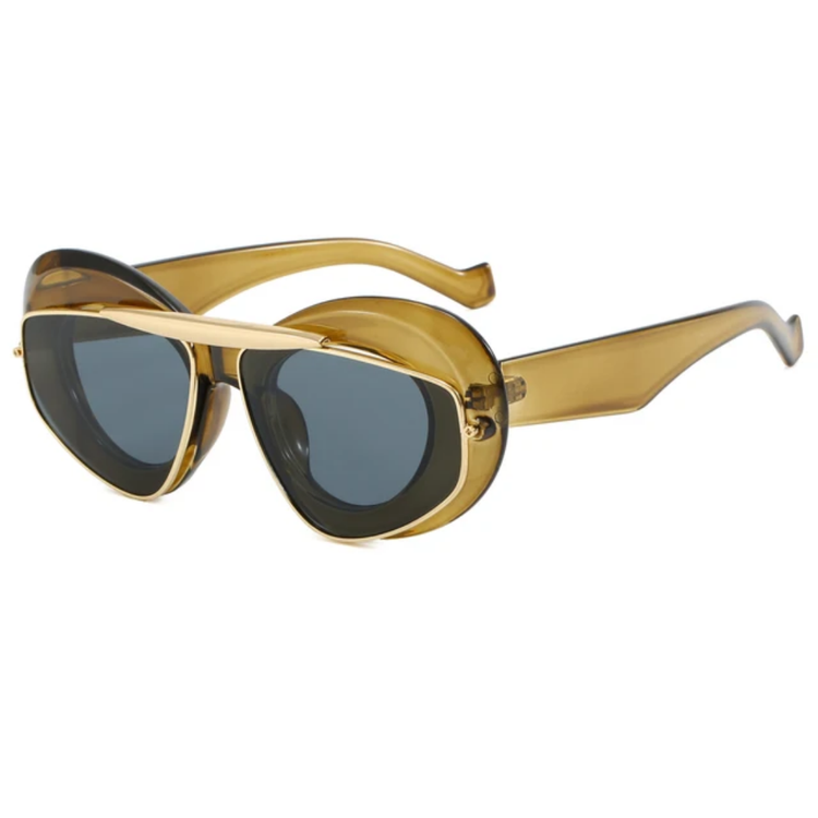 Paris Women's Retro Bold Frame Cat-Eye UV400 Sunglasses
