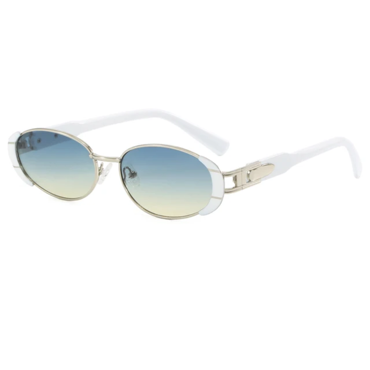 Renzo Retro Oval Frame Unisex UV400 Sunglasses