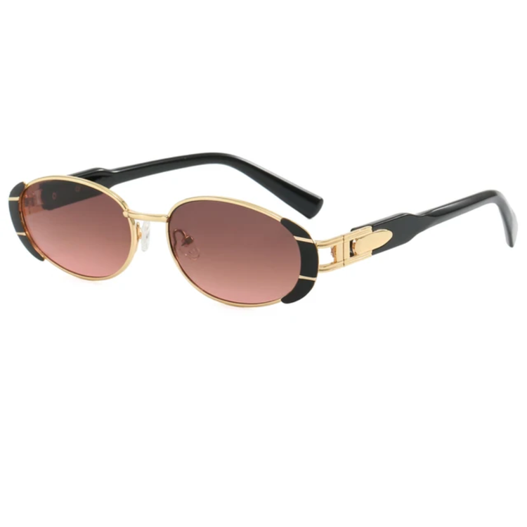Renzo Retro Oval Frame Unisex UV400 Sunglasses