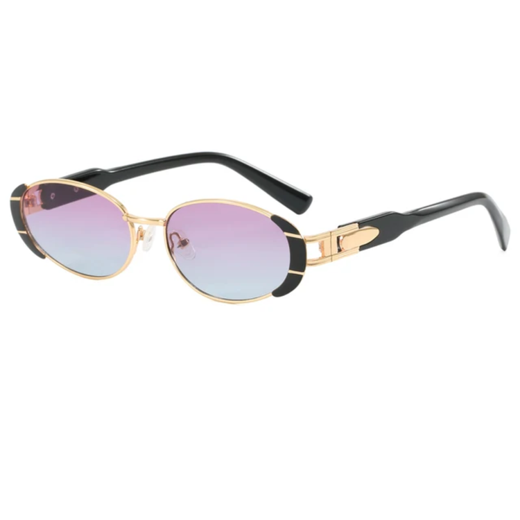 Renzo Retro Oval Frame Unisex UV400 Sunglasses