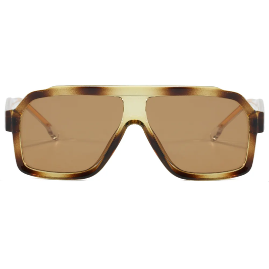 Zephyr Unisex UV400 Oversized Retro Pilot Frame Sunglasses