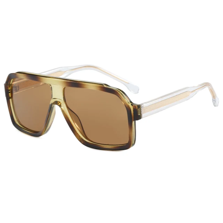 Zephyr Unisex UV400 Oversized Retro Pilot Frame Sunglasses
