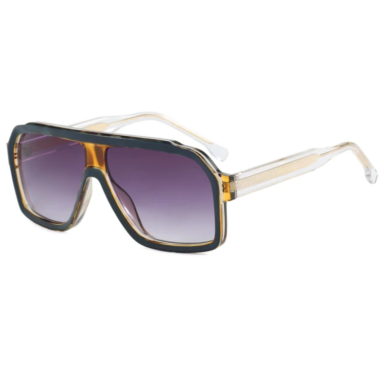 Zephyr Unisex UV400 Oversized Retro Pilot Frame Sunglasses