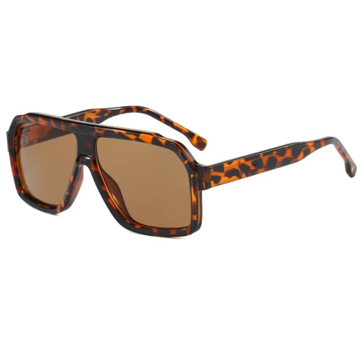 Zephyr Unisex UV400 Oversized Retro Pilot Frame Sunglasses