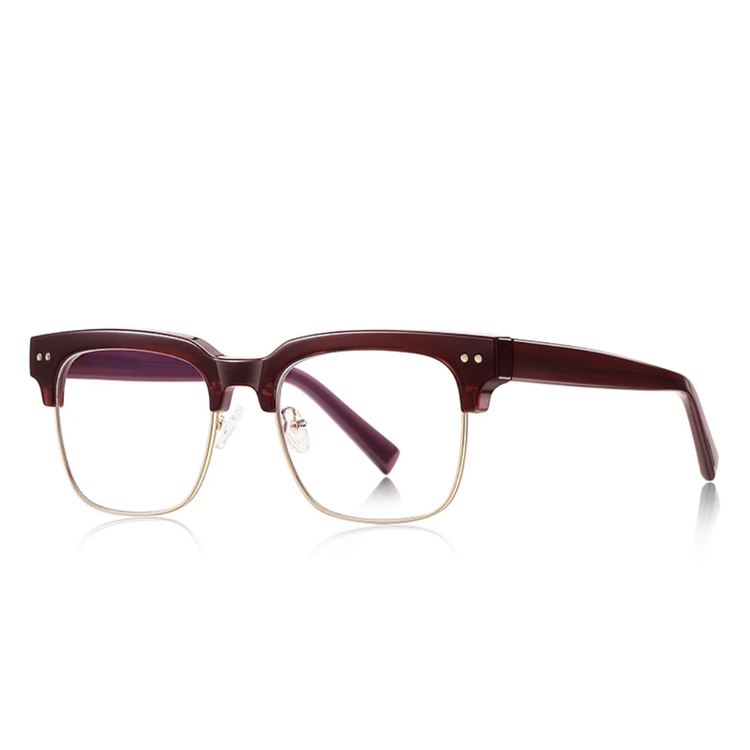 Isla Unisex Half-Rim Square Cat Eye Frame Anti-Blue Light Glasses