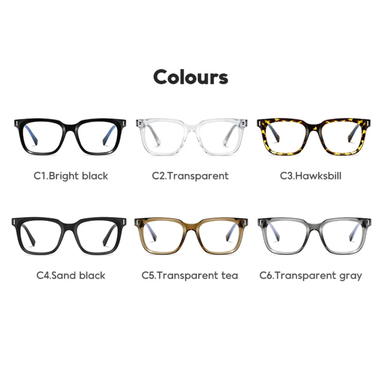 Asher Unisex Square Frame Anti-Blue Light Blocking Glasses