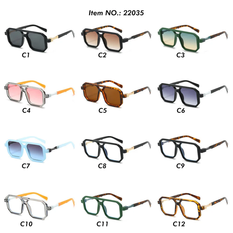 Kian Men's Double Bridge Pilot Frame Anti Blue Light Glasses