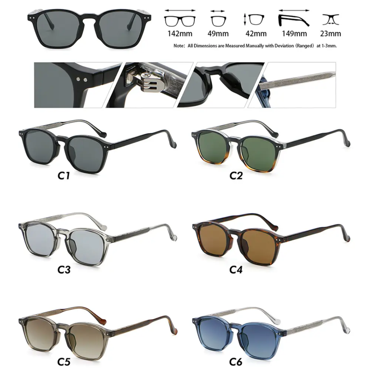 Paul Men's Classic Square Frame UV400 Sunglasses