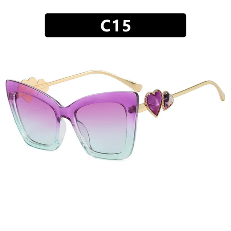 Lovern Oversized Women's Cat Eye Frame UV400 Sunglasses