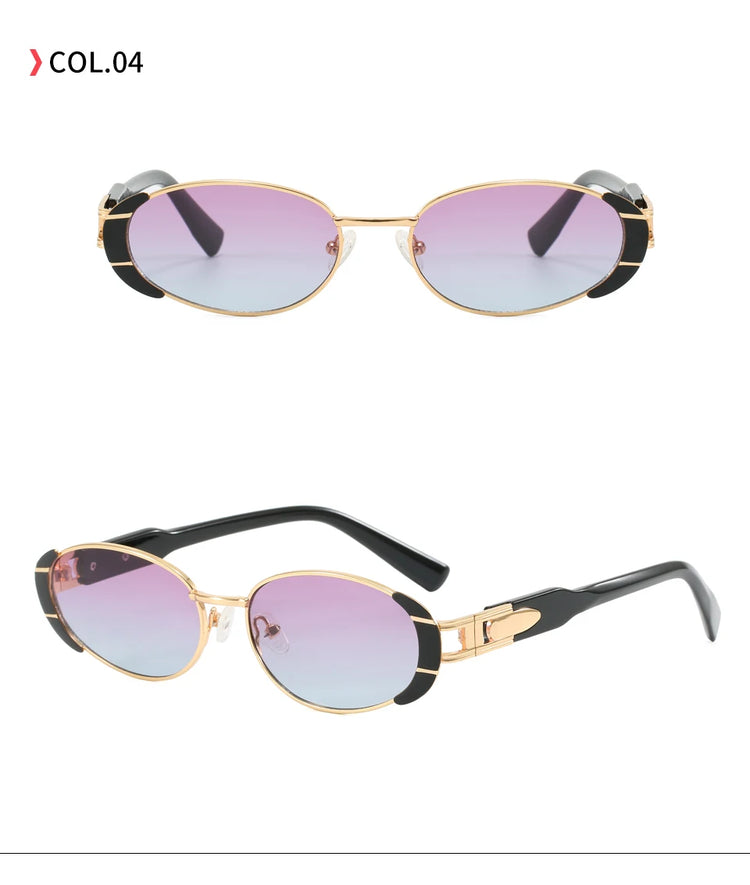Renzo Retro Oval Frame Unisex UV400 Sunglasses