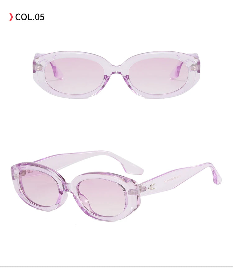 Vesper Unisex Small Oval Frame Retro UV400 Sunglasses