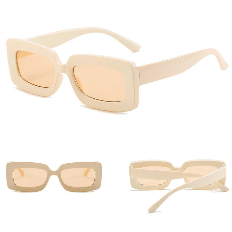 Aurora Women's Rectangular Retro Candy Colored UV400 Sunglasses