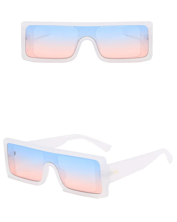 TOKYO UNISEX FLAT-TOP RECTANGULAR FRAME UV400 SUNGLASSES