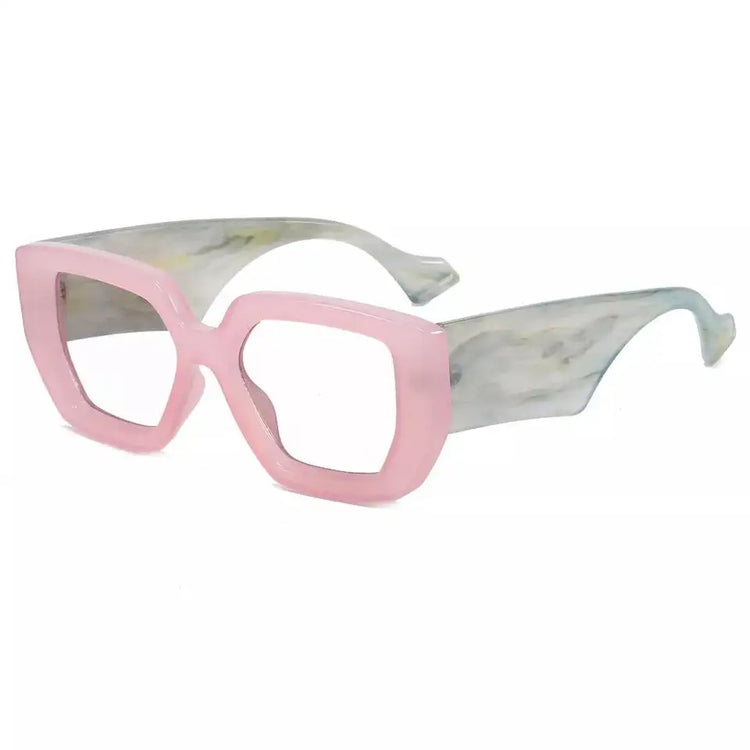 MICKEY THICK RETRO STYLE MARBLE DETAILED UNISEX ANTI BLUE LIGHT FRAMES