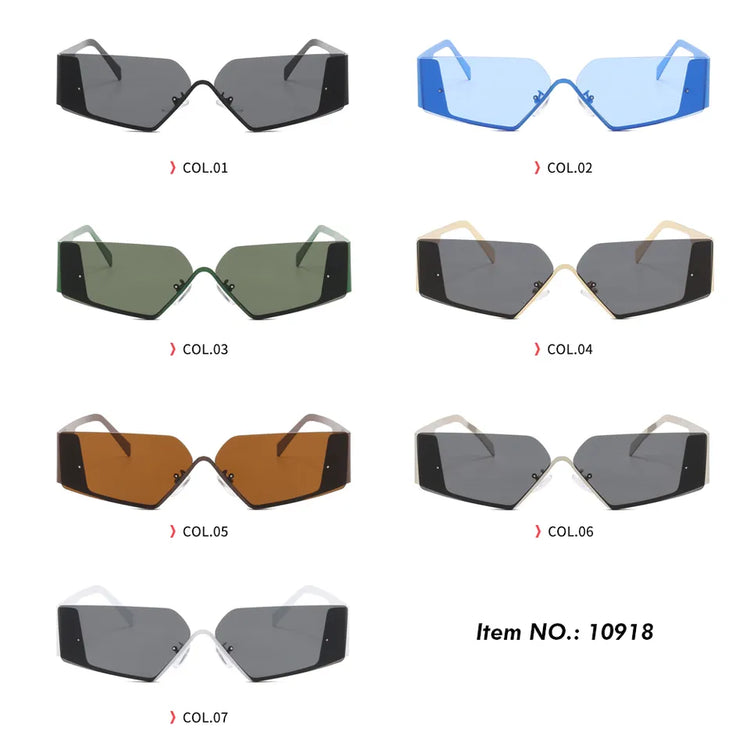 CASSIDY UNISEX RIMLESS NARROW GRADIENT LENS SUNGLASSES