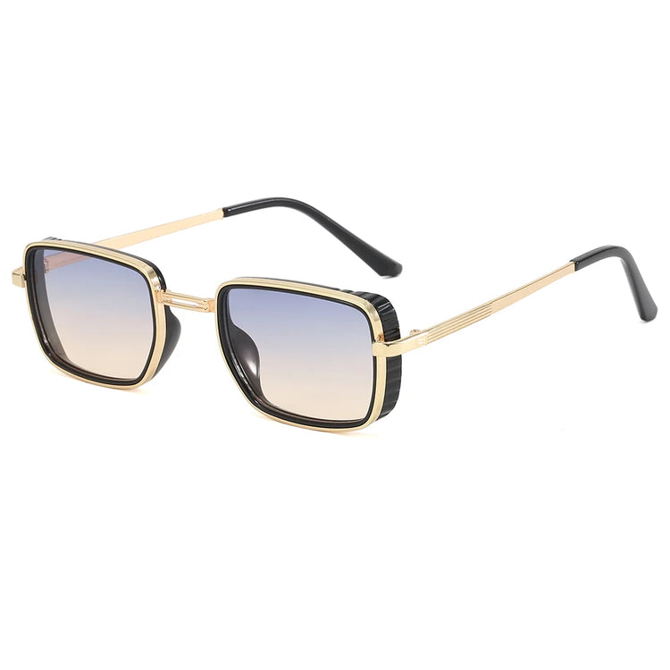 MACKENZIE UV400 UNISEX RETRO RECTANGLE METAL FRAME SUNGLASSES