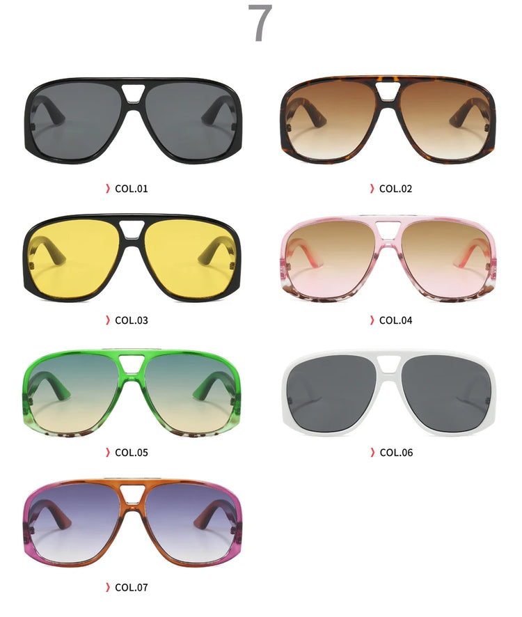 Cylo Oversized Unisex Flat Top Pilot Frame UV400 Sunglasses