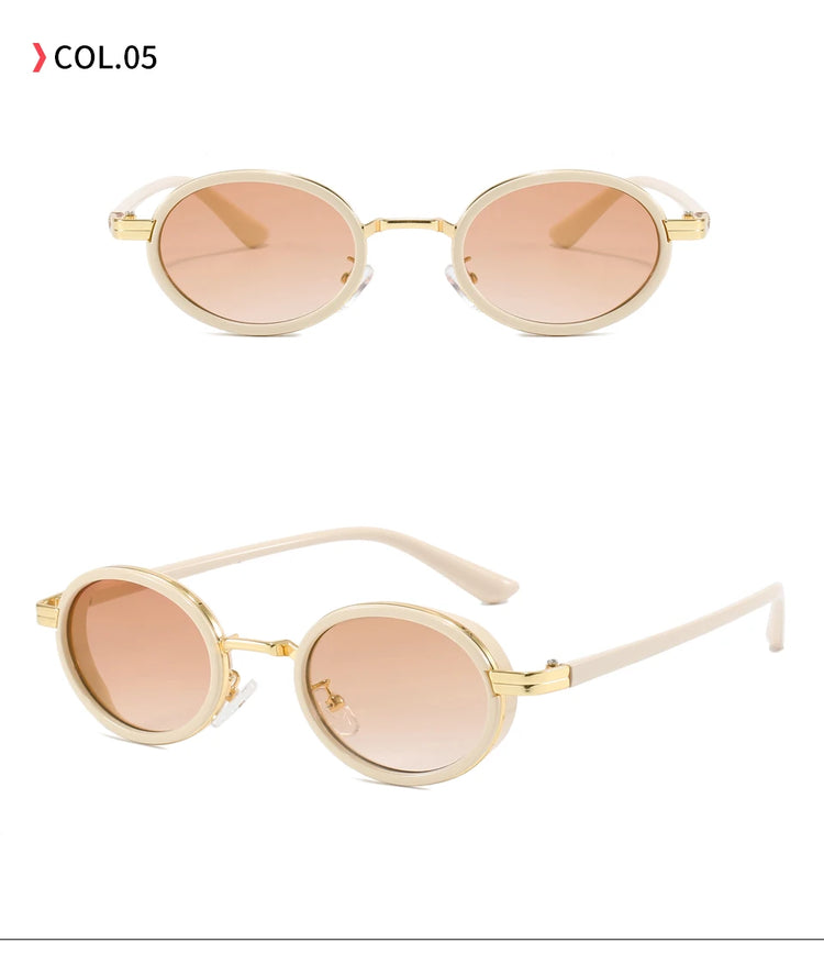 ASIA WOMEN'S  SMALL RETRO OVAL FRAME UV400 SUNGLASSES