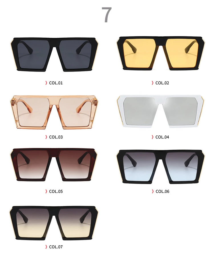 SYDNEY Unisex Flat Top Square Frame UV400 Sunglasses