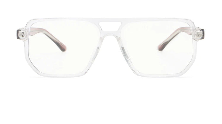 Tess Unisex Anti-Blue Light Double Bridge Oversized Square Frame Glasses