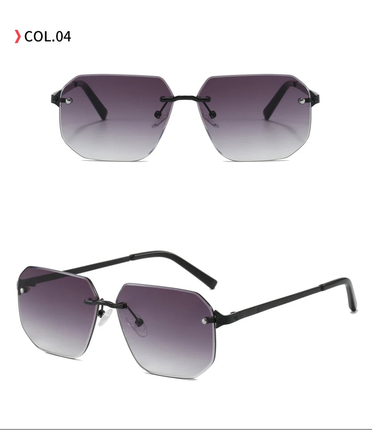 Matteo Unisex Rimless Oversized Square Sunglasses