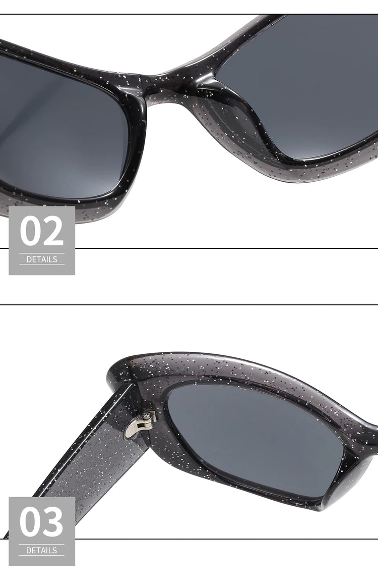 GENESIS WOMEN'S UV400 BOLD RETRO SQUARE CAT-EYE FRAME SUNGLASSES
