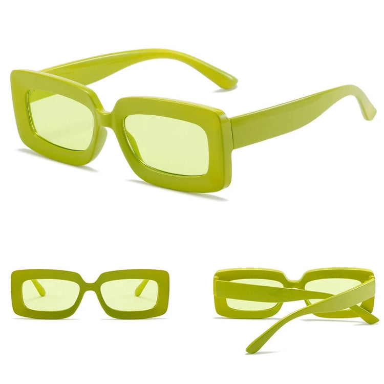 Aurora Women's Rectangular Retro Candy Colored UV400 Sunglasses