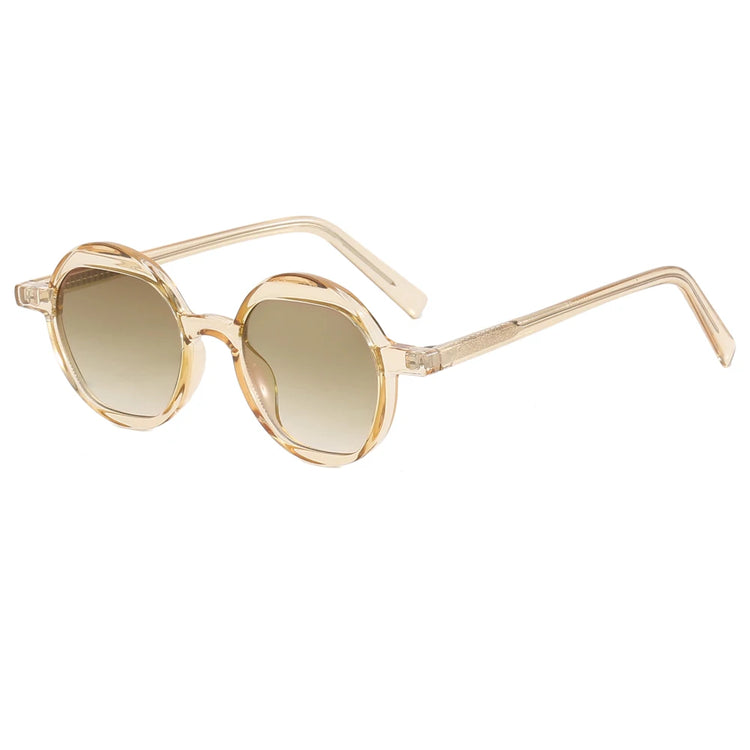 HUGHES WOMENS RETRO ROUND FRAME UV400 SUNGLASSES