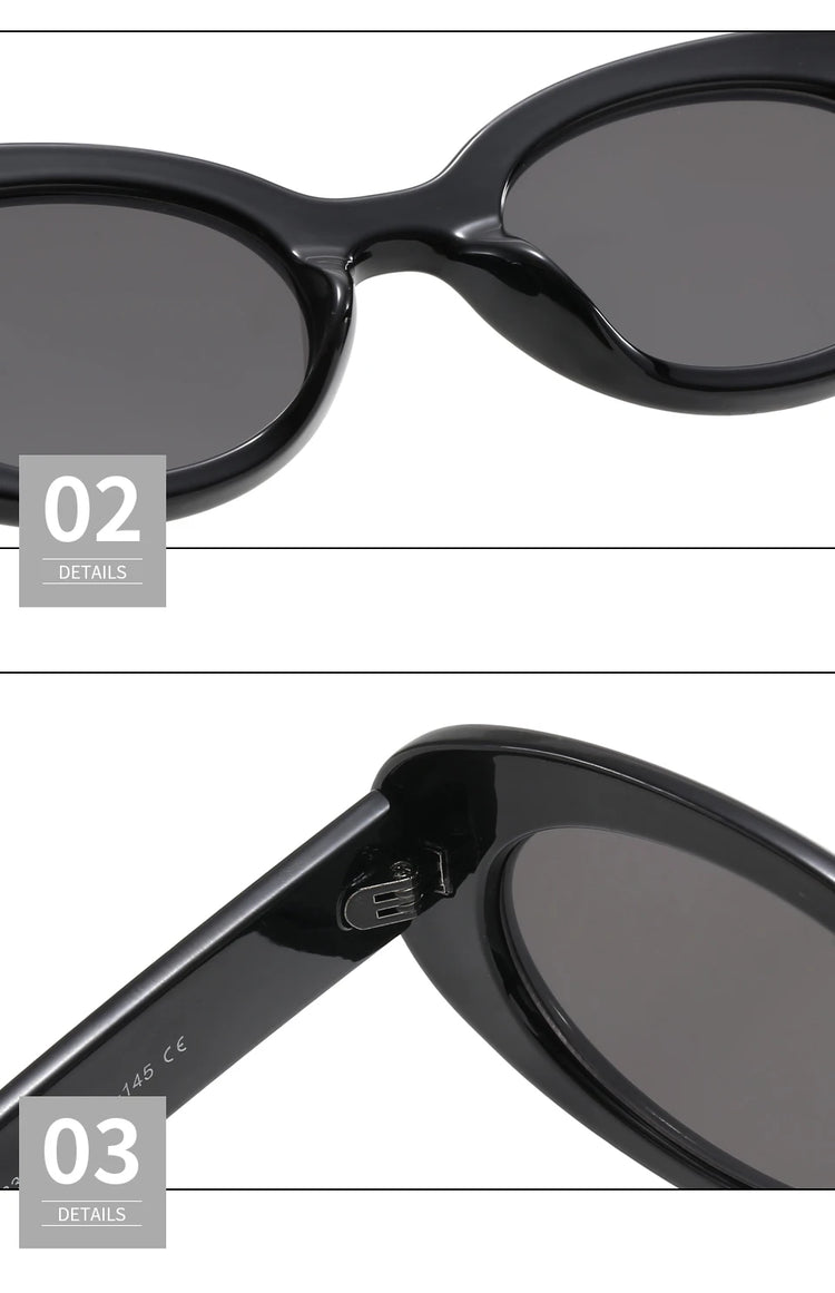 Iris Women's Small Retro Oval Frame UV400 Sunglasses