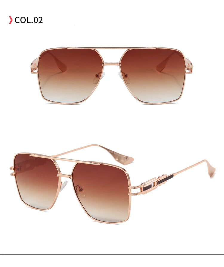 Cyrus Unisex Retro Double Bridge Metal Frame Aviator Sunglasses