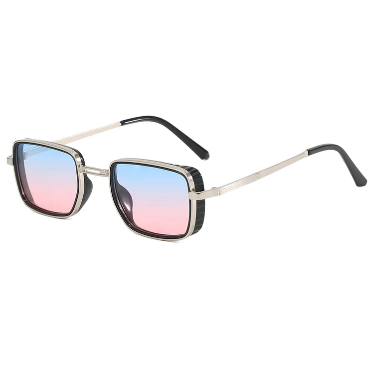 MACKENZIE UV400 UNISEX RETRO RECTANGLE METAL FRAME SUNGLASSES