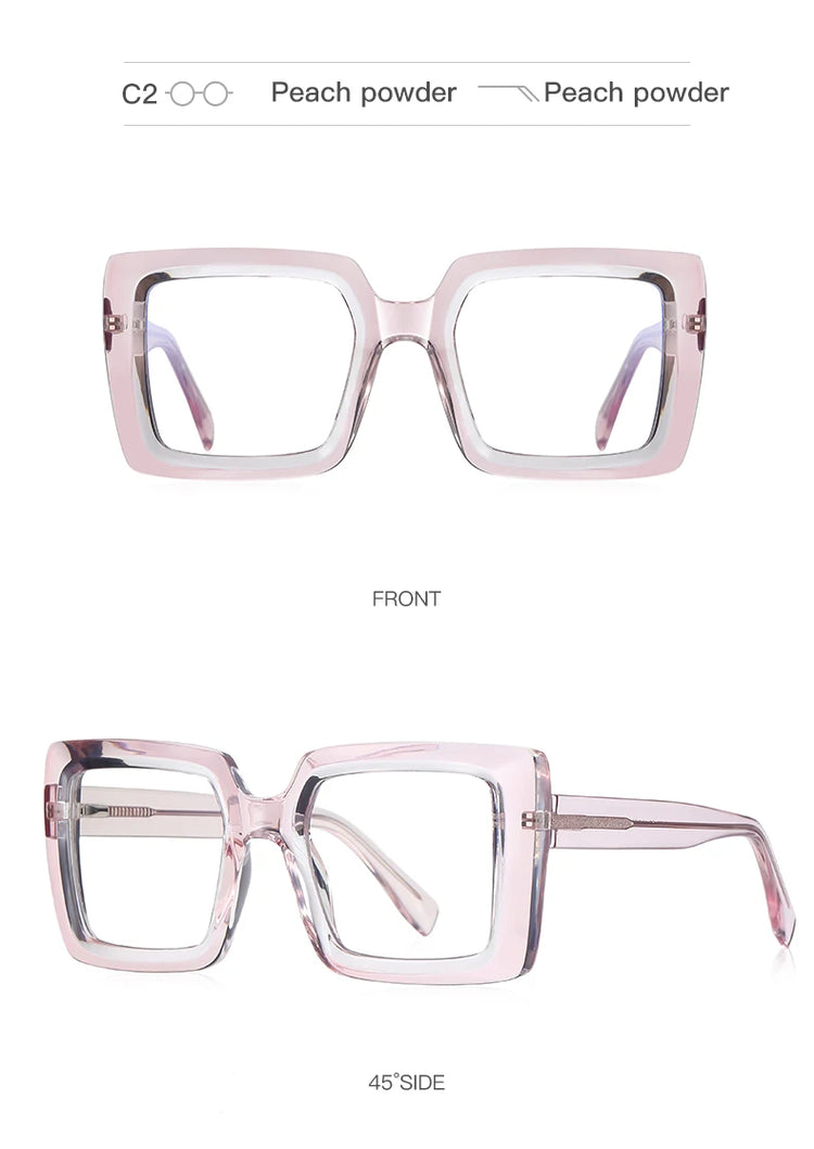 BECKY BLOCK FRAME WOMEN'S OVERSIZED ANTI-BLUE LIGHT OPTICAL GLASSES