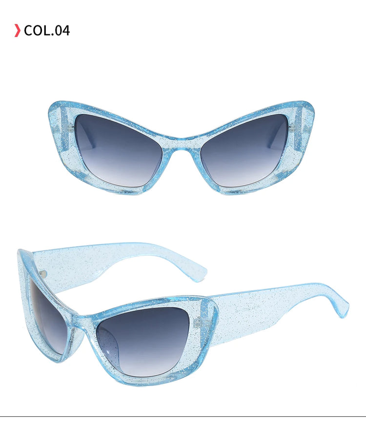 GENESIS WOMEN'S UV400 BOLD RETRO SQUARE CAT-EYE FRAME SUNGLASSES