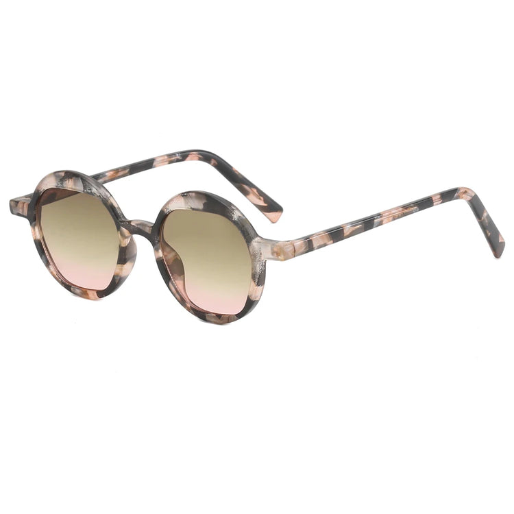 HUGHES WOMENS RETRO ROUND FRAME UV400 SUNGLASSES