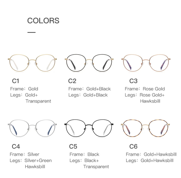 DREW ROUND METAL FRAME ANTI BLUE LIGHT UNISEX BLOCKING GLASSES