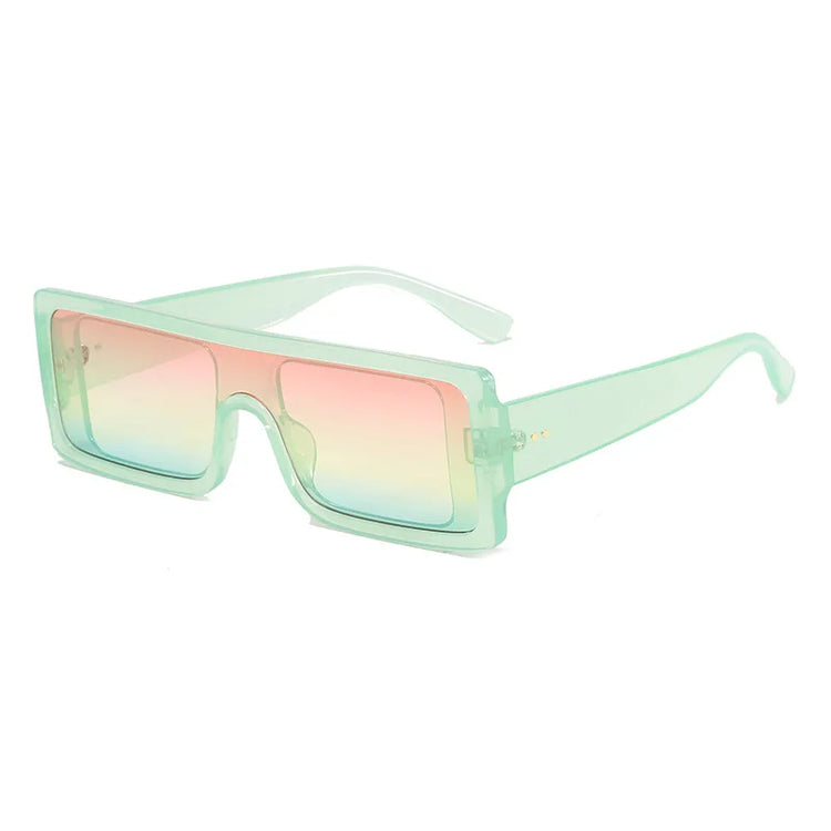 TOKYO UNISEX FLAT-TOP RECTANGULAR FRAME UV400 SUNGLASSES