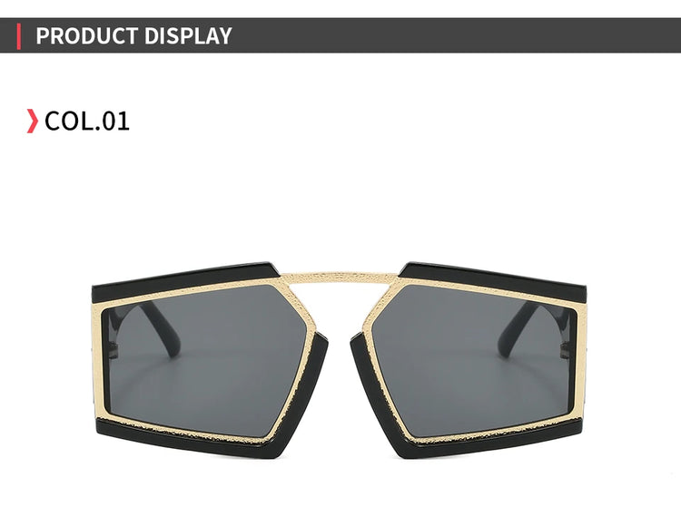 MITCHELL OVERSIZED UNISEX UV400 BOLD RECTANGULAR FRAME SUNGLASSES